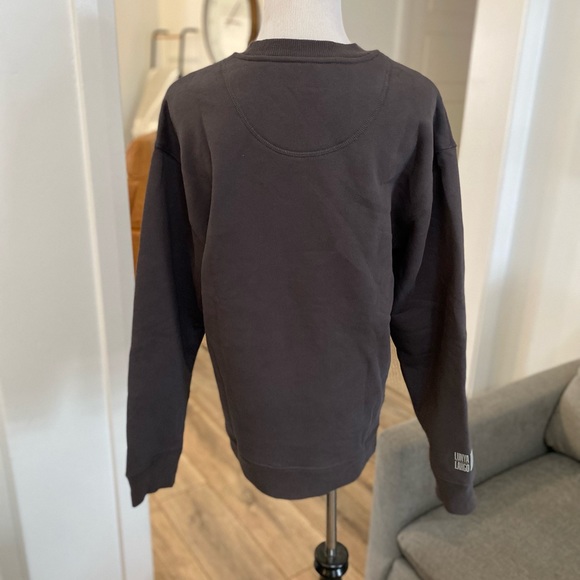 Lunya Lahgo Written Words Gray Crewneck Sweater Size Small - Picture 6 of 6